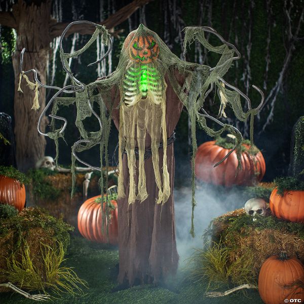 5 Ft Talking orders Animated LED Lights Scarecrow Jack-O-Lantern Halloween Decoration