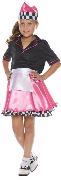 Girl s 50s Car Hop Costume Child