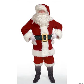 Burgundy Velvet Santa Suit With Overalls - LG - JacketSize (42 - 48)