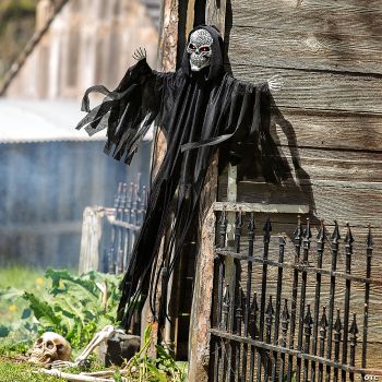 4 FT HANGING ANIMATED BLACK REAPER