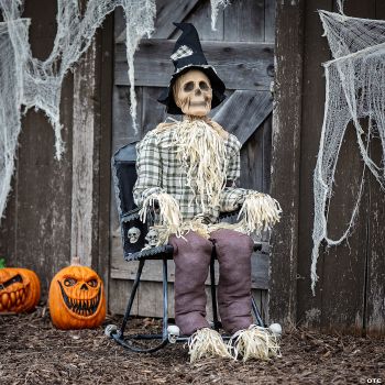 4 FT ANIMATED SCARECROW ON ROCKING CHAIR