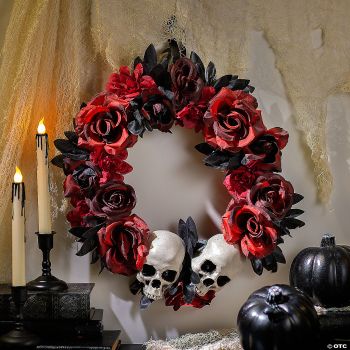 FLOWER WREATH W/SKULLS