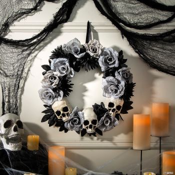 FLOWER WREATH W/SKULLS