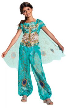 Girl's Jasmine Teal Classic Costume - Aladdin Live Action - Child M (7 - 8)