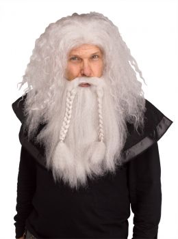 Viking Wig & Beard - Gray