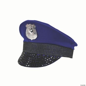 BLUE BLING POLICE HAT