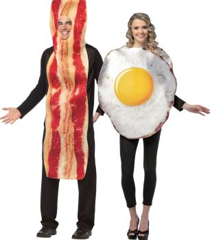 Bacon Slice & Fried Eggs Couples Costume