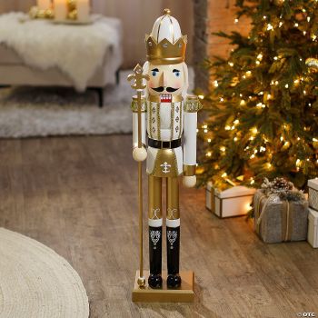 3FT GIANT WOODEN NUTCRACKER GOLD