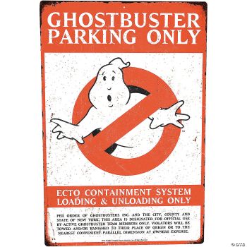 GHOSTBUSTERS PARKING ONLY METAL SIGN