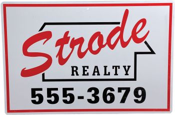 STRODE REALTY METAL SIGN