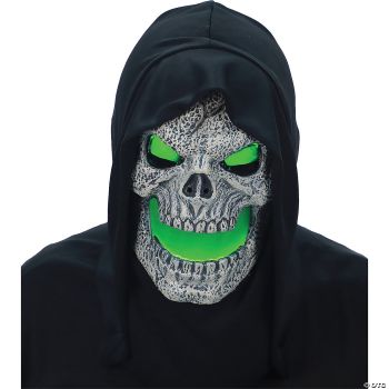 FLAMIN SKULL GREEN W HOOD MASK