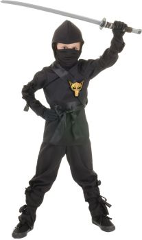 Boy's Ninja Costume - Black - Child S (4 - 6)