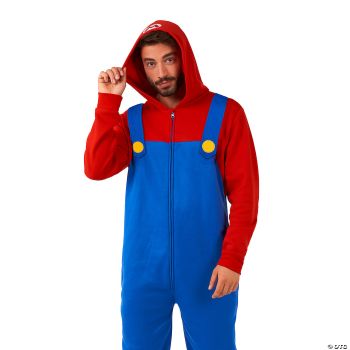 MENS MARIO ONESIE LARGE - Large