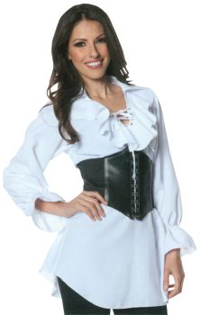 Plus Size Laced-Front Pirate Blouse - Adult 2X