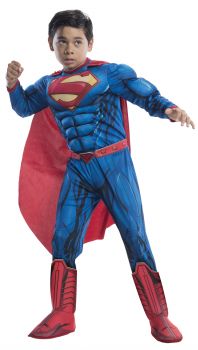 Boy's Deluxe Photo-Real Muscle Chest Superman Costume - Child Small