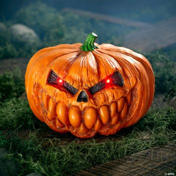 9" LIGHT UP AND SOUND SCARY PUMPKIN