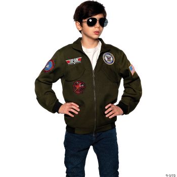 Navy Top Gun Pilot Jacket Child Costume - Child Medium