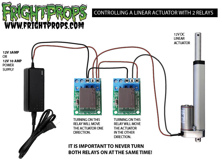 Controlling a Linear Actuator with 2 Relays